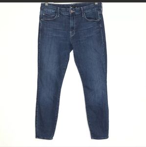 Mother Skinny Jeans Women's Size 30 Cropped midrise Dark Wash Here Kitty Kitty